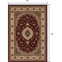 Photo of Red Floral Medallion Area Rug