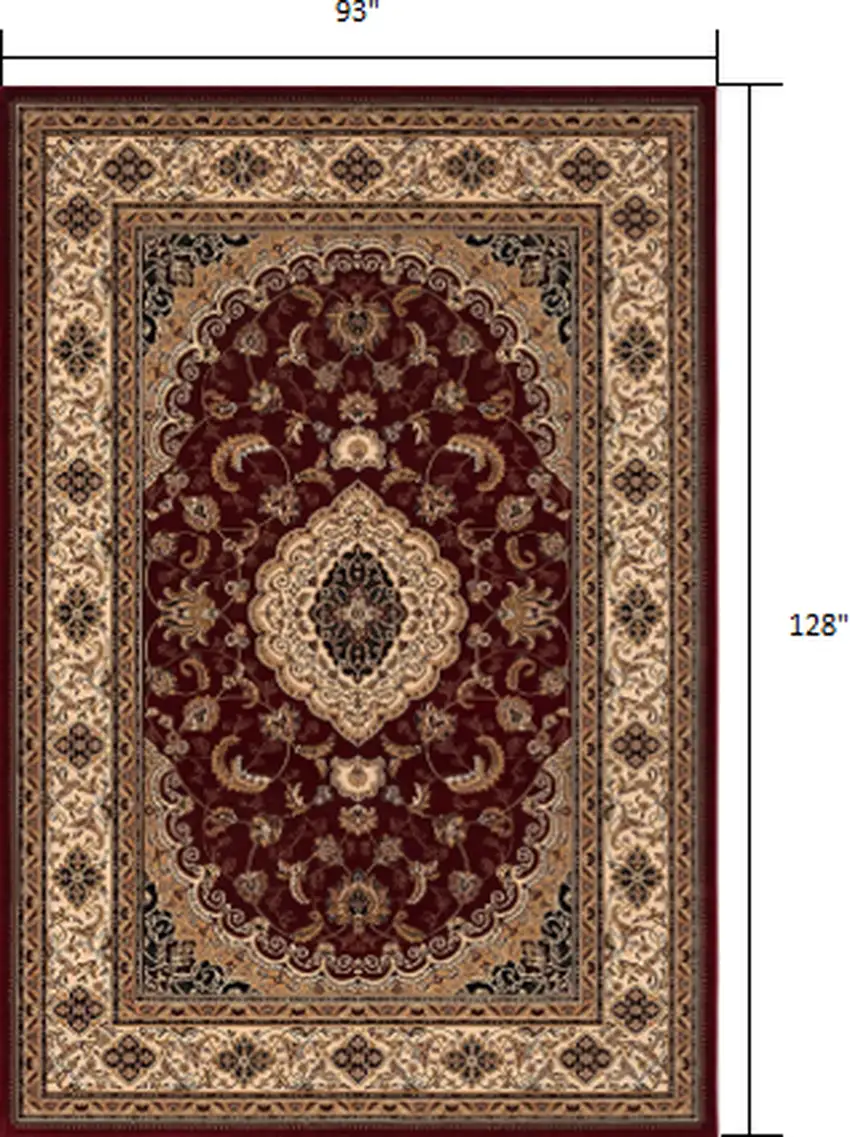 Red Floral Medallion Area Rug Photo 1