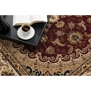 Photo of Red Floral Medallion Area Rug
