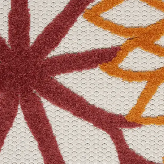 Red And Ivory Indoor Outdoor Area Rug Photo 7