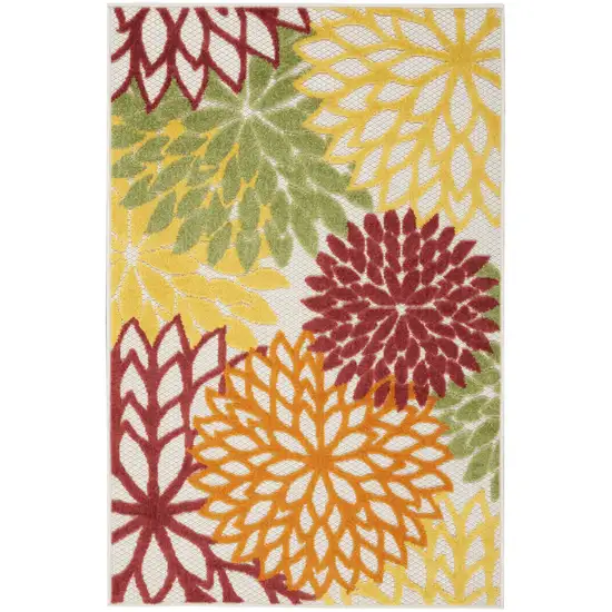 Red And Ivory Indoor Outdoor Area Rug Photo 3