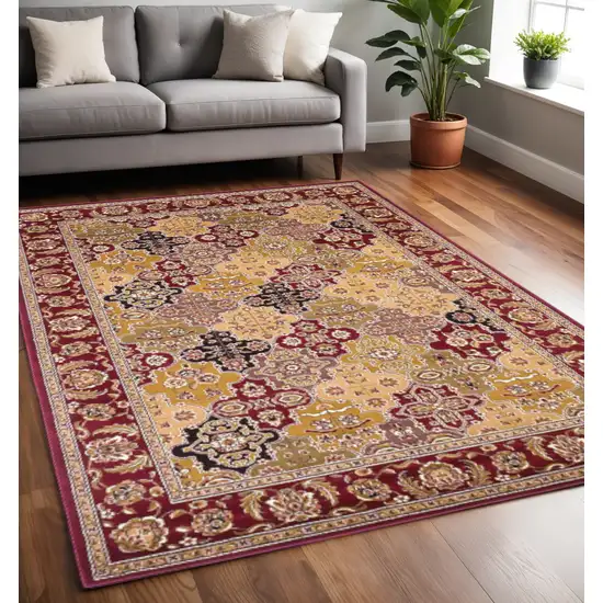 Red Orange And Black Quatrefoil Area Rug Photo 1