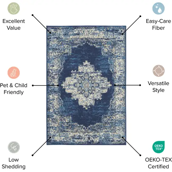 Red Floral Power Loom Area Rug Photo 4