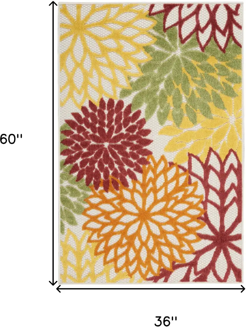 Red Floral Power Loom Area Rug Photo 8