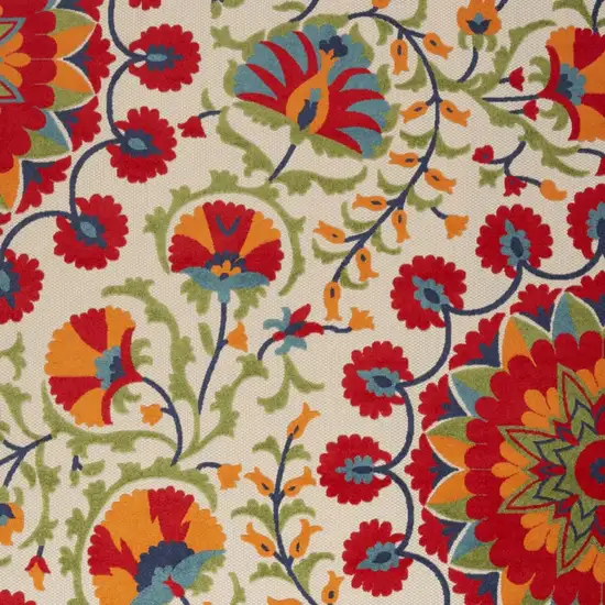 Red And Ivory Indoor Outdoor Area Rug Photo 7