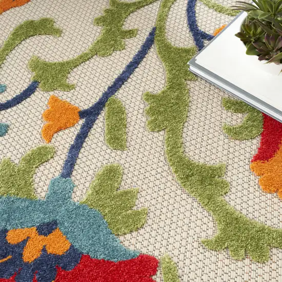 Red And Ivory Indoor Outdoor Area Rug Photo 8