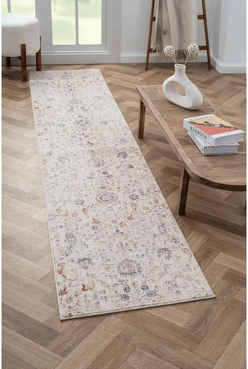 Red Floral Runner Rug Photo 7