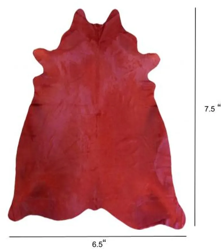 Red Genuine Cowhide Area Rug Photo 2