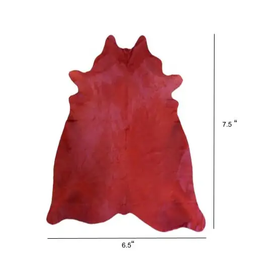 Red Genuine Cowhide Area Rug Photo 2