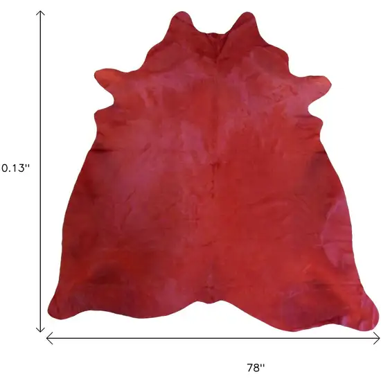 Red Cowhide Handmade Area Rug Photo 4