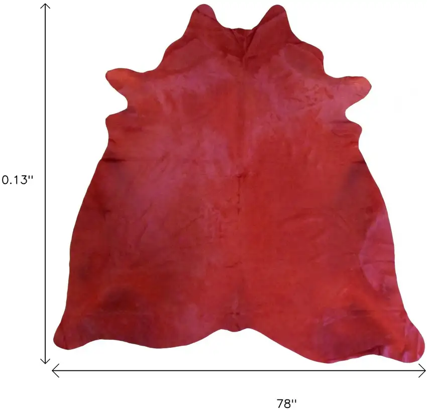 Red Cowhide Handmade Area Rug Photo 4