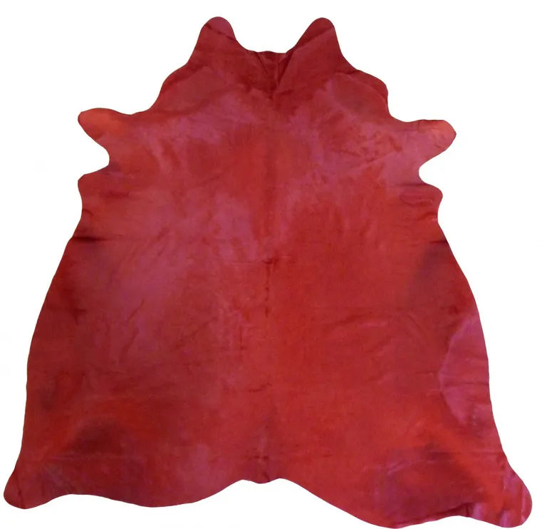 Red Genuine Cowhide Area Rug Photo 1