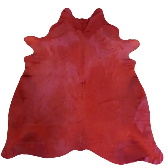 Red Genuine Cowhide Area Rug Photo 1