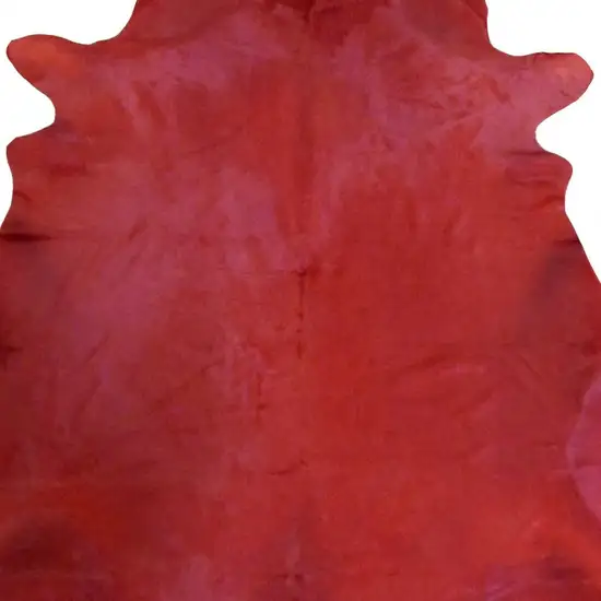 6.5' Red Genuine Cowhide Area Rug Photo 2