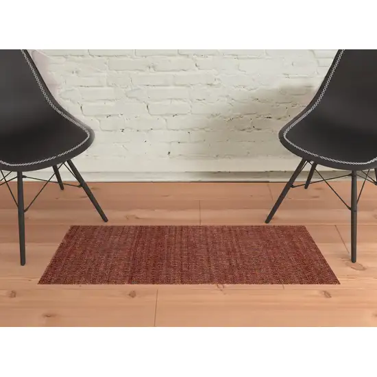 Red Gold And Blue Geometric Power Loom Stain Resistant Area Rug Photo 2