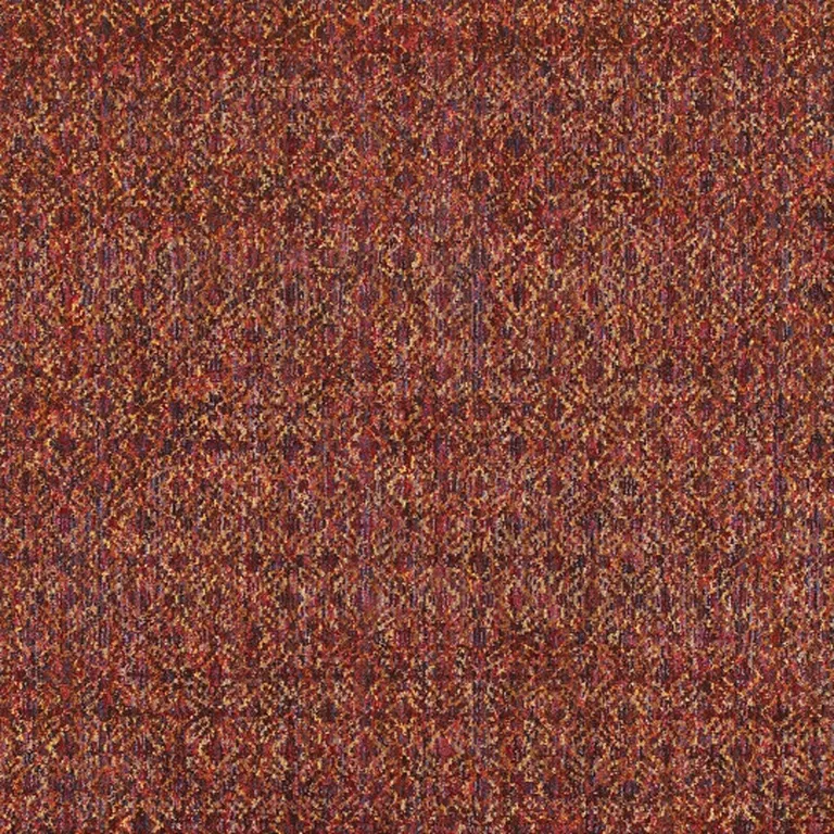 Red Gold And Blue Geometric Power Loom Stain Resistant Area Rug Photo 5