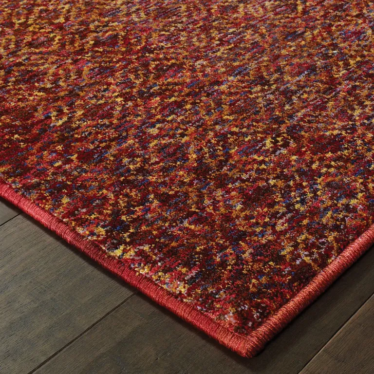Red Gold And Blue Geometric Power Loom Stain Resistant Area Rug Photo 4
