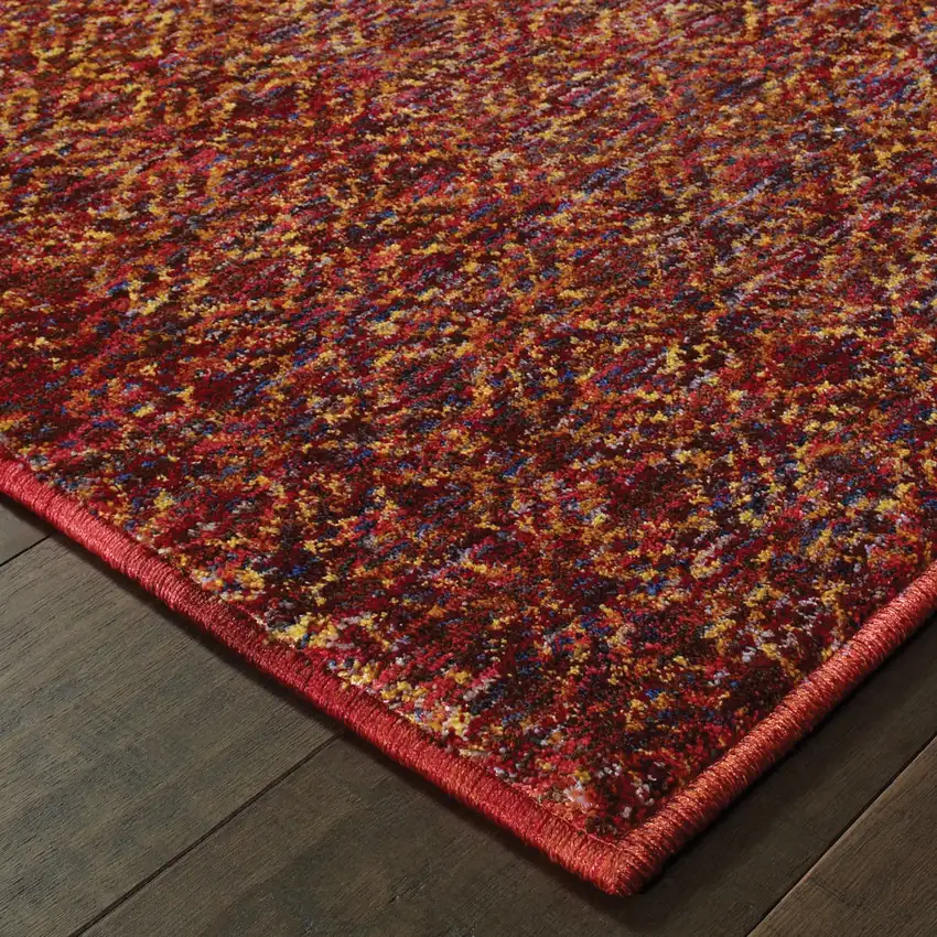 Red and Gold Geometric Power Loom Area Rug Photo 4