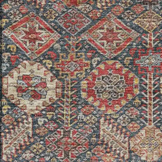 Red Gold And Gray Tribal Washable Area Rug With UV Protection Photo 3