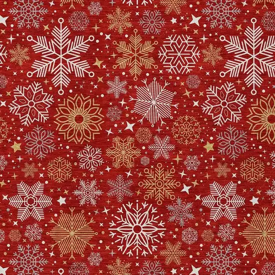 Red Gold And Ivory Medallion Washable Indoor Outdoor Area Rug Photo 4