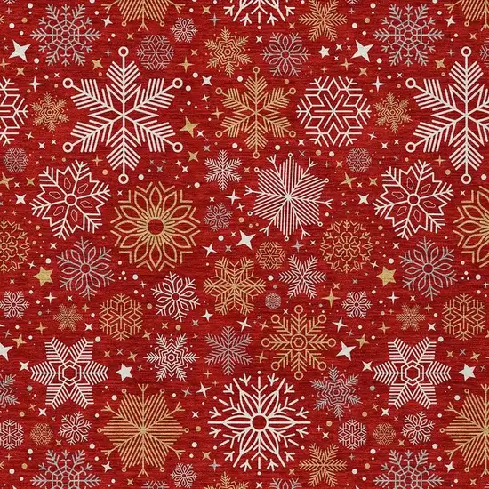 Red Gold And Ivory Medallion Washable Indoor Outdoor Area Rug Photo 4