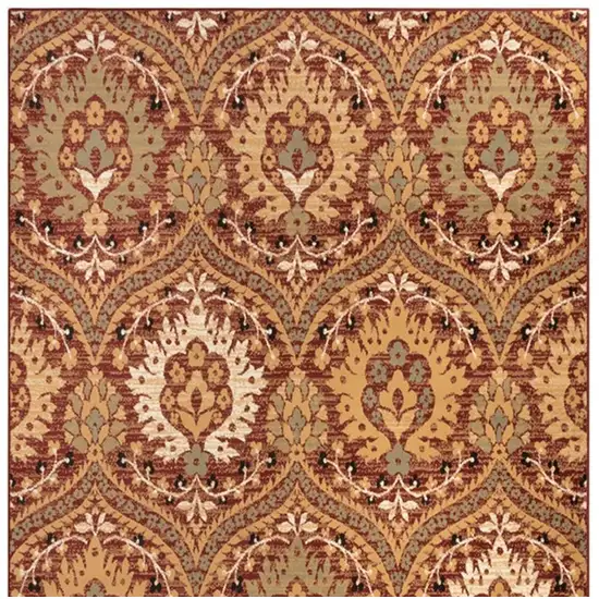 Red And Gold Floral Area Rug Photo 6