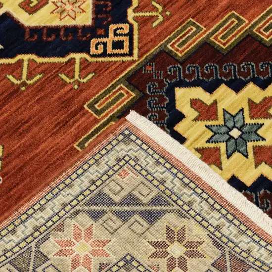 Red And Gold Oriental Area Rug Photo 9