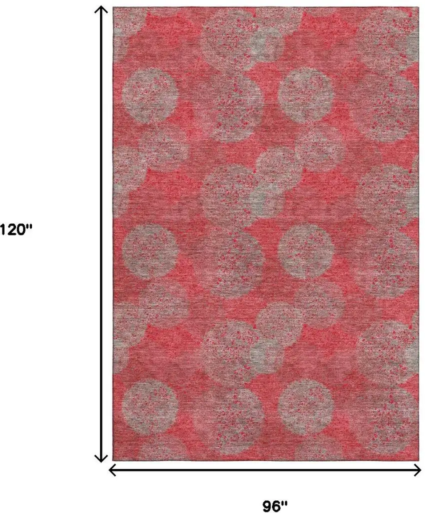 Red Gray And Silver Abstract Washable Area Rug With UV Protection Photo 9