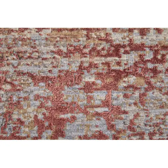 Red Gray and Pink Abstract Power Loom Area Rug Photo 9