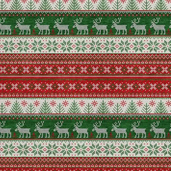 Red Green And Ivory Animal Print Washable Indoor Outdoor Area Rug Photo 3