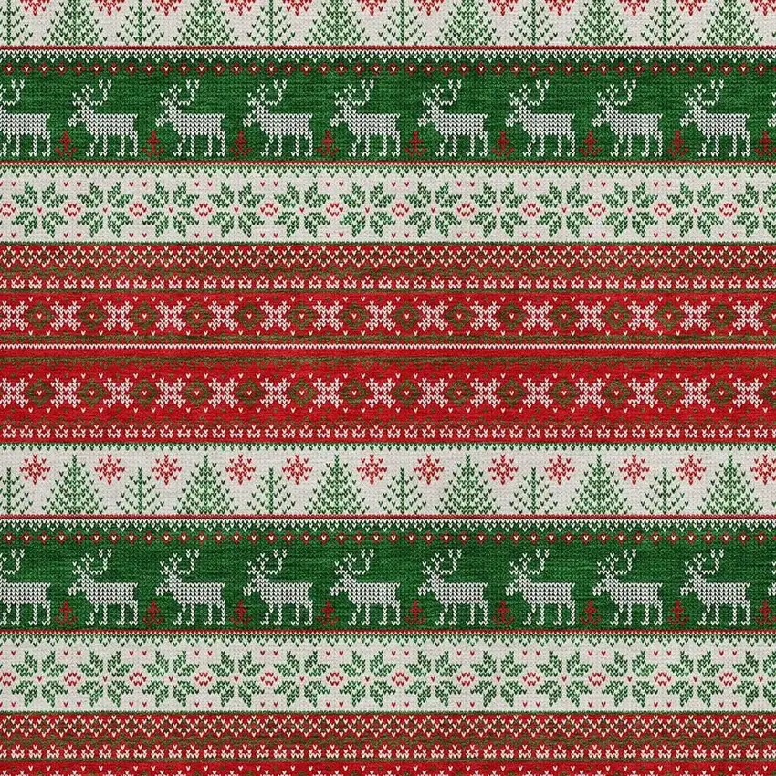 Red Green And Ivory Animal Print Washable Indoor Outdoor Area Rug Photo 3