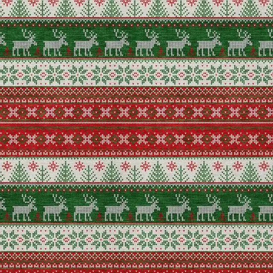 Red Green And Ivory Animal Print Washable Indoor Outdoor Area Rug Photo 3