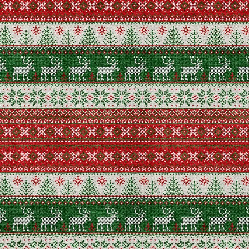 Red Green And Ivory Deer Washable Indoor Outdoor Area Rug Photo 9
