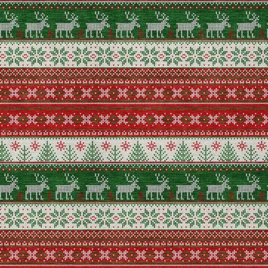 Red Green And Ivory Animal Print Washable Indoor Outdoor Area Rug Photo 3