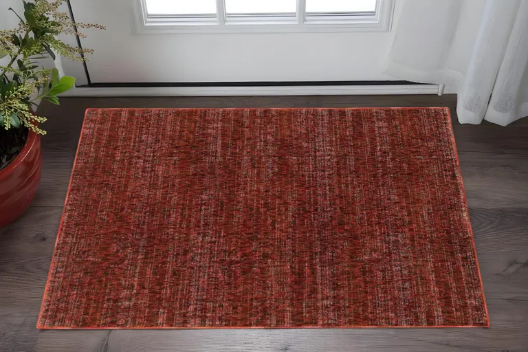 Red Grey Deep And Charcoal Power Loom Stain Resistant Area Rug Photo 5