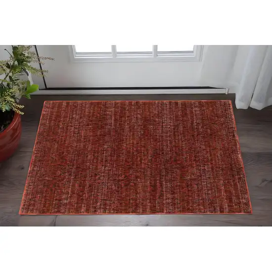 Red and Gray Power Loom Area Rug Photo 1