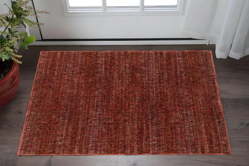 Red and Gray Power Loom Area Rug Photo 1