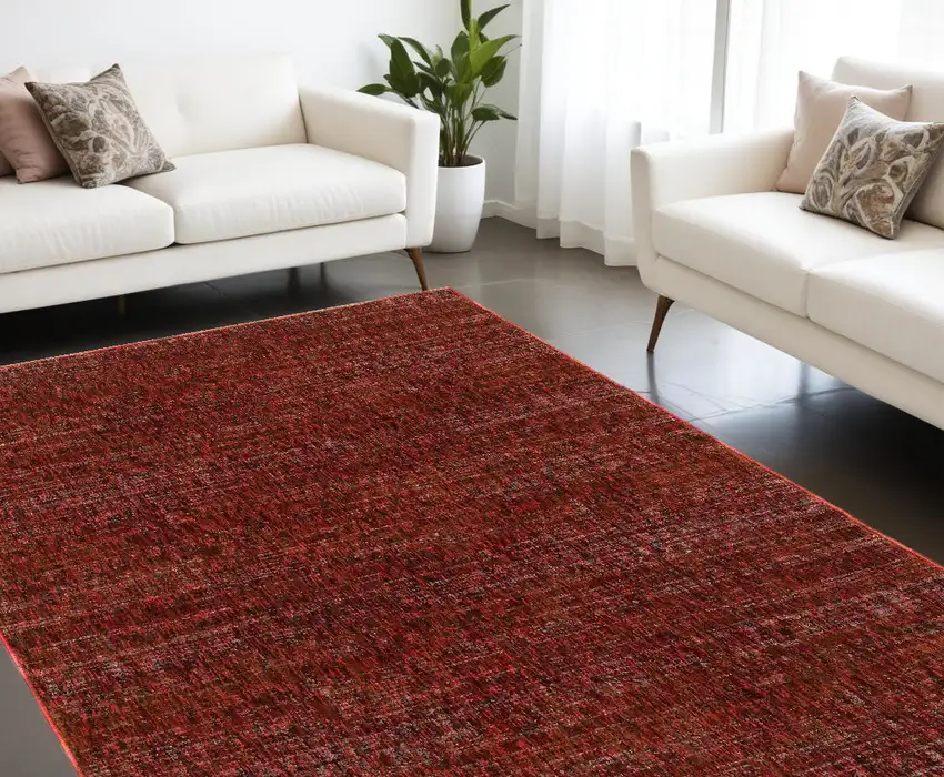 Red and Gray Power Loom Area Rug Photo 1