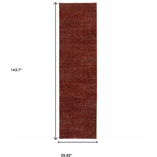 Red Grey Deep And Charcoal Power Loom Stain Resistant Runner Rug Photo 5