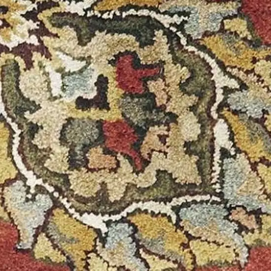 Red Hand Tufted Wool Traditional Floral Indoor Area Rug Photo 7