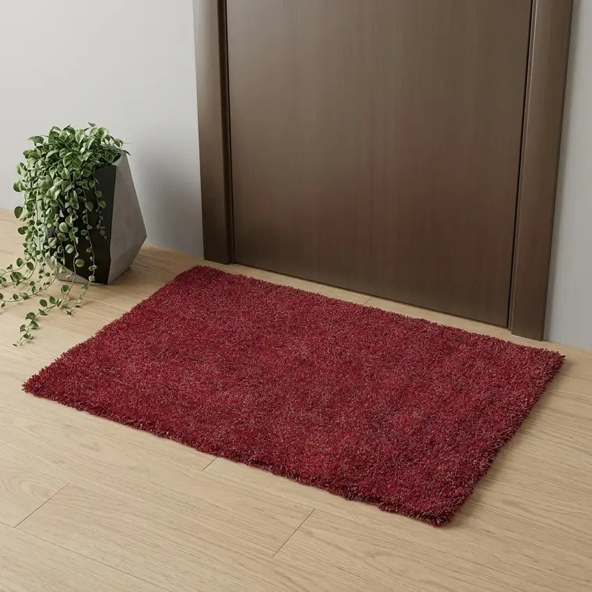 Red Heather Plain Area Rug Photo 1