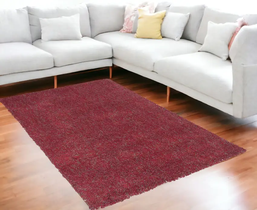 Red Heather Plain Indoor Area Rug Photo 1