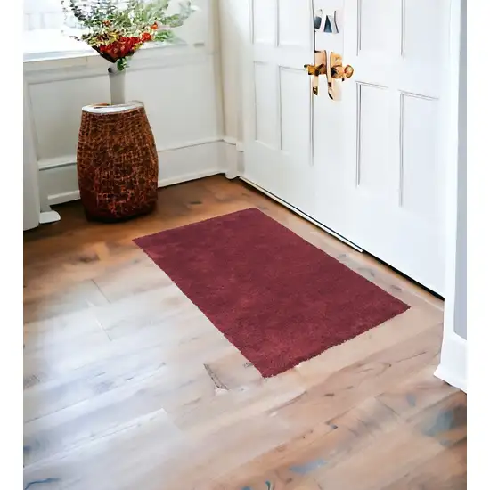 2'X4' Red Indoor Shag Rug Photo 2