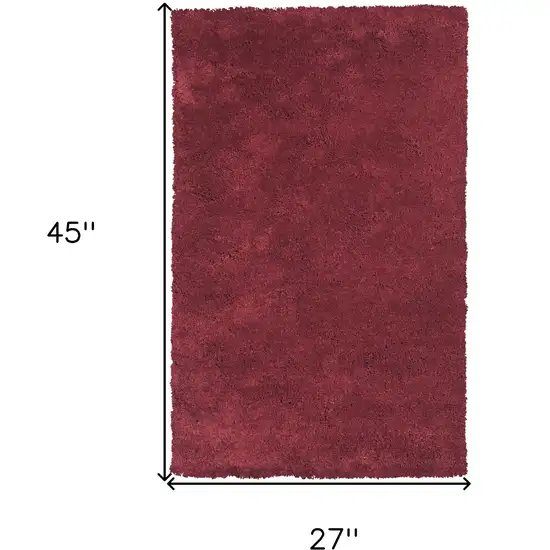 2'X4' Red Indoor Shag Rug Photo 7