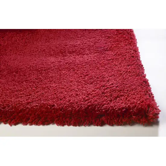 Red Shag Hand Woven Area Rug Photo 4