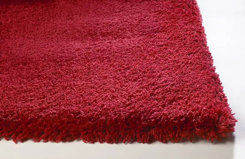 Red Shag Hand Woven Area Rug Photo 4