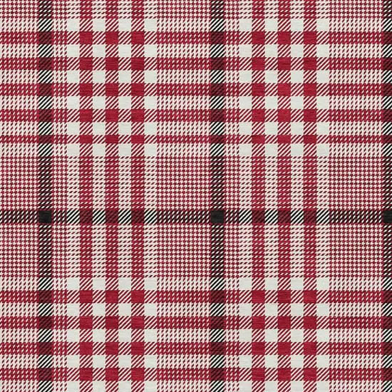 Red Ivory And Black Plaid Washable Area Rug With UV Protection Photo 2
