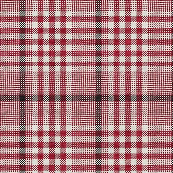 Red Ivory And Black Plaid Washable Area Rug With UV Protection Photo 2