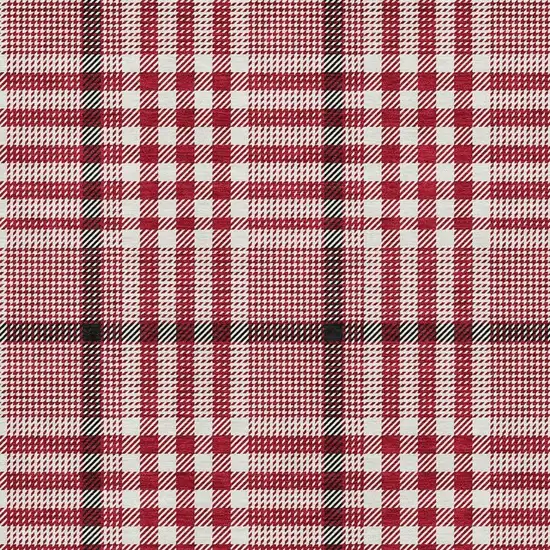 Red Ivory And Black Plaid Washable Area Rug With UV Protection Photo 2