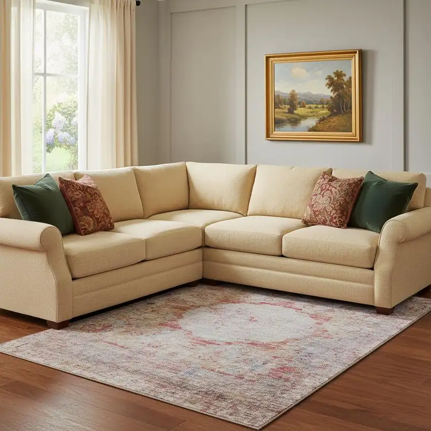 Red Ivory And Orange Oriental Washable Area Rug With UV Protection Photo 1